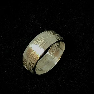 Sterling silver one shilling coin ring image 10