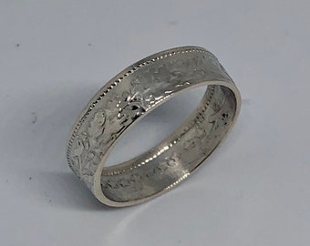 Silver Swiss 1/2 Franc Coin Ring