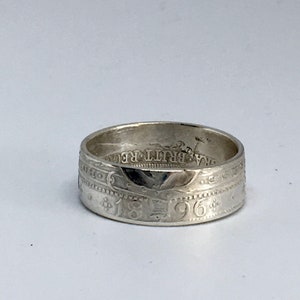 Sterling silver one shilling coin ring image 4