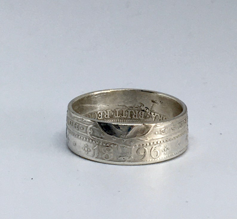 Sterling silver one shilling coin ring image 4