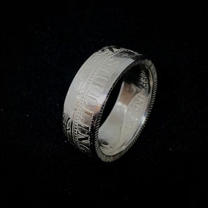 Sterling silver one shilling coin ring image 1