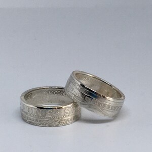 Sterling silver one shilling coin ring image 6