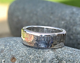 Bicentennial 1776 to 1976 Quarter Dollar Hand Made Coin Ring