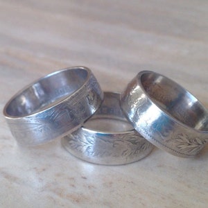 Victorian sterling silver One Shilling Coin Rings