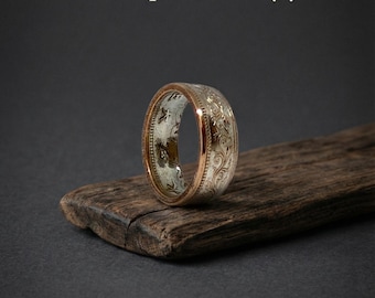 Japanese 1 Sen Coin Ring with Distressed silver finish