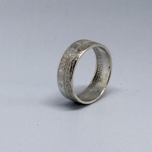 Sterling silver one shilling coin ring image 5