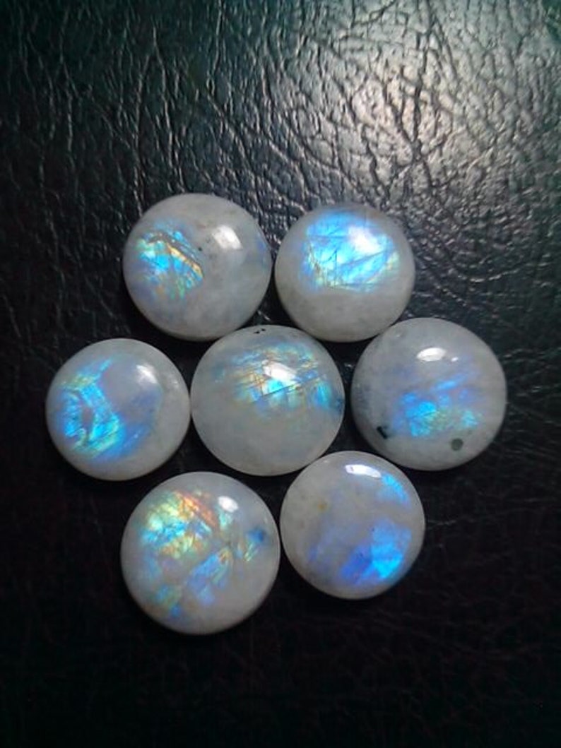 Rainbow Moonstone 15 MM Cabochon image 1