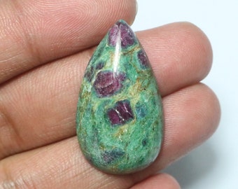 Ruby Fuchsite Cabochon, Natural Ruby Fuchsite Cabochon, Ruby Cabochon For Pendent, Top Quality Fuchsite Cabochon, Birthstone Cabochon, 35 MM