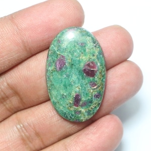 Ruby Fuchsite Cabochon, Natural Ruby Fuchsite Cabochon, Ruby Cabochon For Pendent, Top Quality Fuchsite Cabochon, Birthstone Cabochon, 36