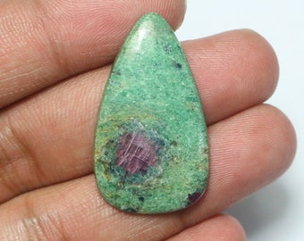 Ruby Fuchsite Cabochon, Natural Ruby Fuchsite Cabochon, Ruby Cabochon For Pendent, Top Quality Fuchsite Cabochon, Birthstone Cabochon, 36 MM