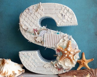 Personalized Nautical Initial Letter: Beach Decor (10 inch)