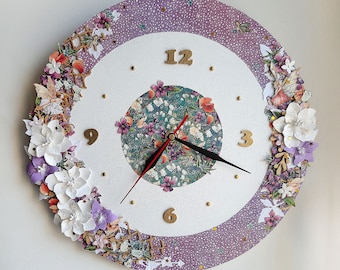 Wall Clock, Unique Handmade Wall Clock, Art Wall Clock, Handmade Wall Clock, Clock With Fairies, Magic Watch