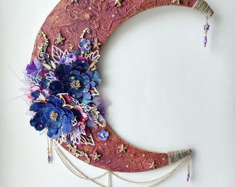 Moon Wall Decor: Purple Magic Room Decoration (11.81" Tall)