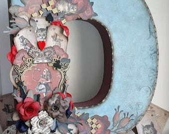 Personalized 10-Inch Paper Initial Letter: Alice in Wonderland Decoration