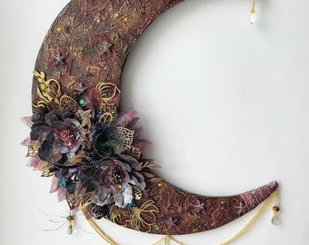 Moon Wall Decor: Gothic Room Decoration (11.81" Tall)