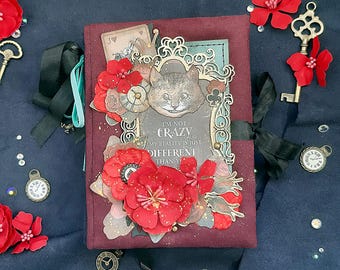 Alice in Wonderland Journal: Handmade Notepad format A6