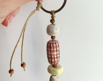 Bag Charm: Beige Handmade Decoration
