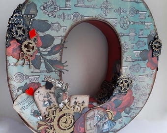 Personalized Steampunk Initial Letter 10 inch: Alice in Wonderland Decoration