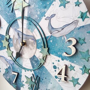 Wall clock, Unique handmade wall clock, Art wall clock, Handmade wall clock image 2