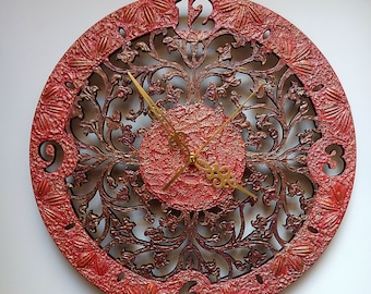 Art Wall Clock: Handmade Home Decor (11.8")