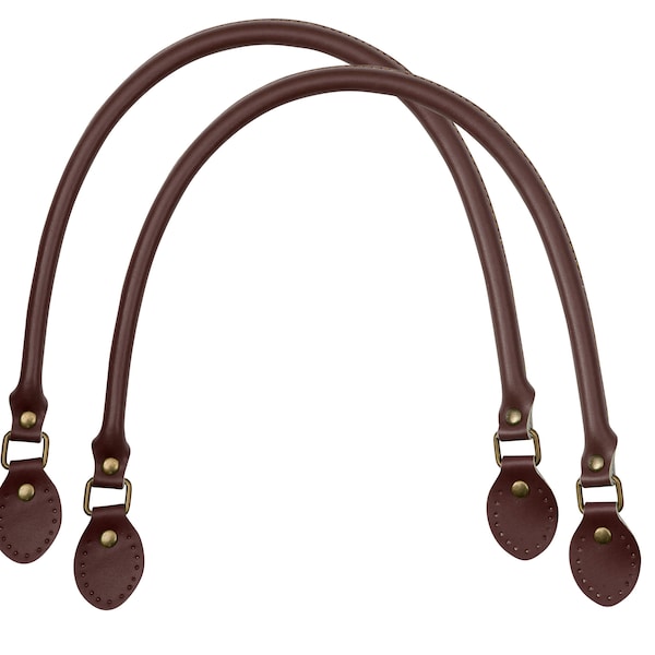 Chesnut Brown High Quality Leather Bag Handles 40cm, 50cm, 60cm (1 Pair)