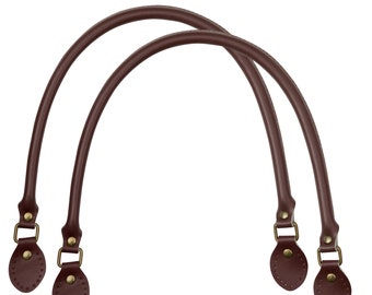 Chesnut Brown High Quality Leather Bag Handles 40cm, 50cm, 60cm (1 Pair)