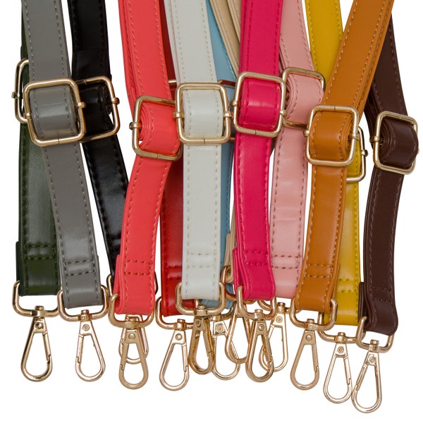 Faux Leather Replacement Shoulder Cross Body Handbag Strap 12 Colors