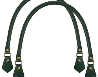 Anses de rechange vert foncé en cuir véritable 40 cm, 50 cm, 60 cm (1 paire)