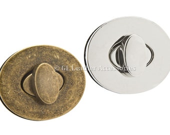 Oval Metal Bag Purse Twist Turn Lock 4.4cm x 3.7cm