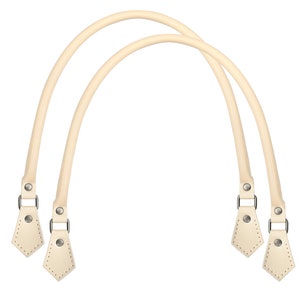 Cream Real Leather Replacement Bag Handles 40cm, 50cm, 60cm, 70cm (1 Pair)