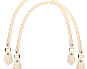 Cream Real Leather Replacement Bag Handles 40cm, 50cm, 60cm, 70cm (1 Pair)