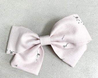 Pink Floral Schoolgirl Bow Clip