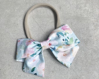 Spring Floral, Sailor Bow, Nylon Headband