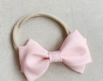 Baby Pink Big Twist Bow - Nylon Headband