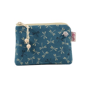 Mini Täschchen Libellen petrol Mini Börse Tampontasche Kartentasche