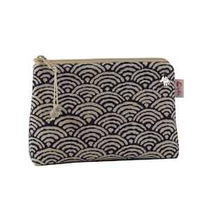 Kosmetiktasche Wellen Schminktasche kleine Tasche für die Handtasche Tasche japanischer Stoff