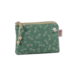 Mini Börse Libellen grün Mini Täschchen Kopfhörertasche Kartentasche Geldgeschenk Portemonnaie