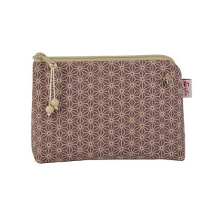 Kosmetiktasche Asanoha helllila Kosmetiktäschchen Schminktasche kleine Tasche für die Handtasche