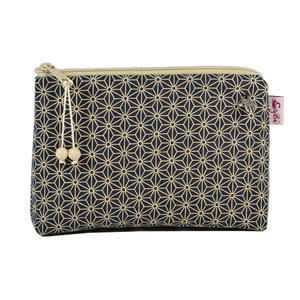 Kosmetiktasche Asanoha anthrazit Kosmetiktäschchen Schminktasche kleine Tasche für die Handtasche
