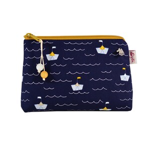 Kosmetiktasche kleine Schiffe blau Schminktasche make up Tasche kleine Tasche für die Handtasche