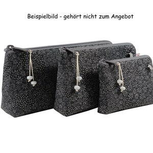 Kosmetiktasche Blüten grau kleine Tasche für die Handtasche Geschenk Bild 5