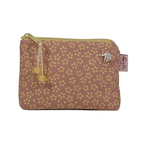 Mini Täschchen Blüten altrosa Mini Börse Mini Portemonnaie Kartentasche Kopfhörertasche