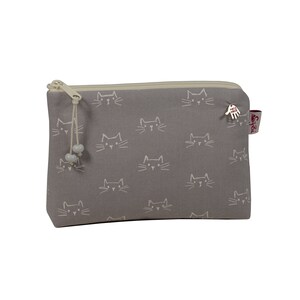 Kosmetiktasche Katzen Gesichter grau weiß kleine Tasche für die Handtasche