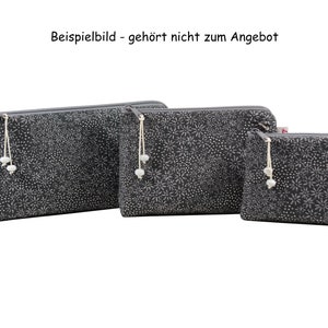 Kosmetiktasche Blüten grau kleine Tasche für die Handtasche Geschenk Bild 6