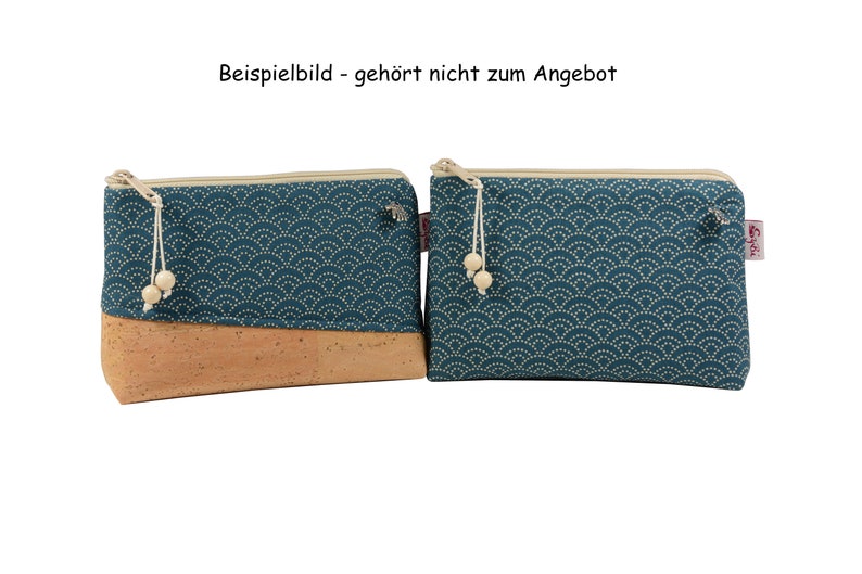 Kosmetiktasche Wellen petrol Kosmetiktäschchen Schminktasche kleine Tasche für die Handtasche Bild 7