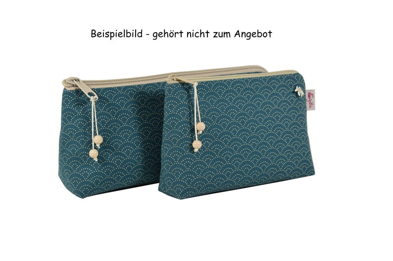 Kosmetiktasche Wellen petrol Kosmetiktäschchen Schminktasche kleine Tasche für die Handtasche Bild 8