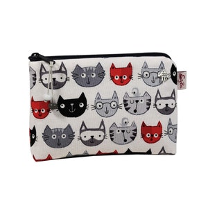Kosmetiktasche Katzen lustige Katzenköpfe kleine Tasche für die Handtasche