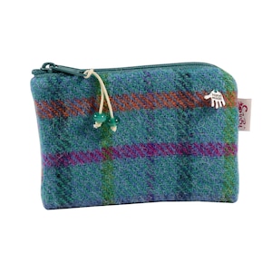 Mini Geldbörse Harris Tweed kleines Portemonnaie Mini Täschchen Kartentasche