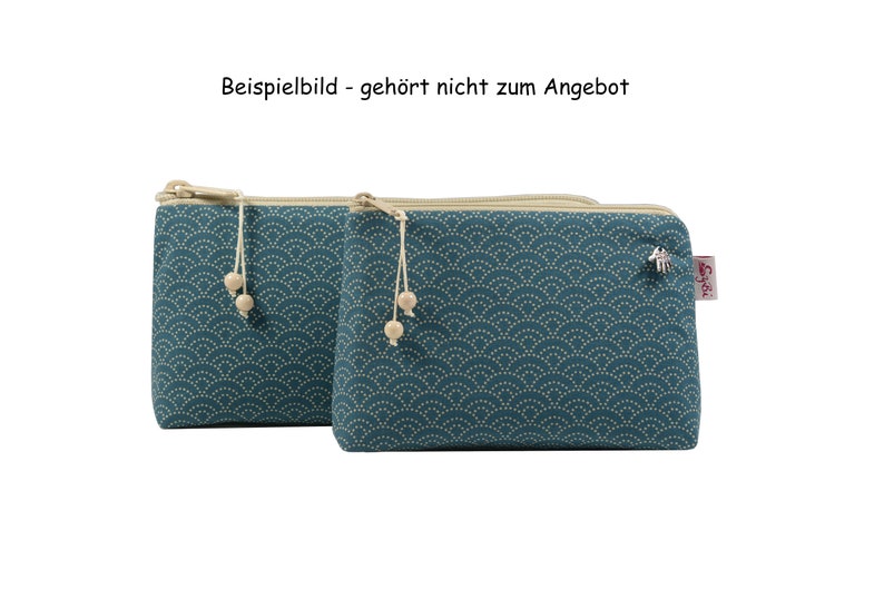 Kosmetiktasche Wellen petrol Kosmetiktäschchen Schminktasche kleine Tasche für die Handtasche Bild 9