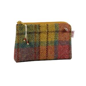 Harris Tweed Kosmetiktasche Naturfarben Schminktasche kleine Tasche für die Handtasche